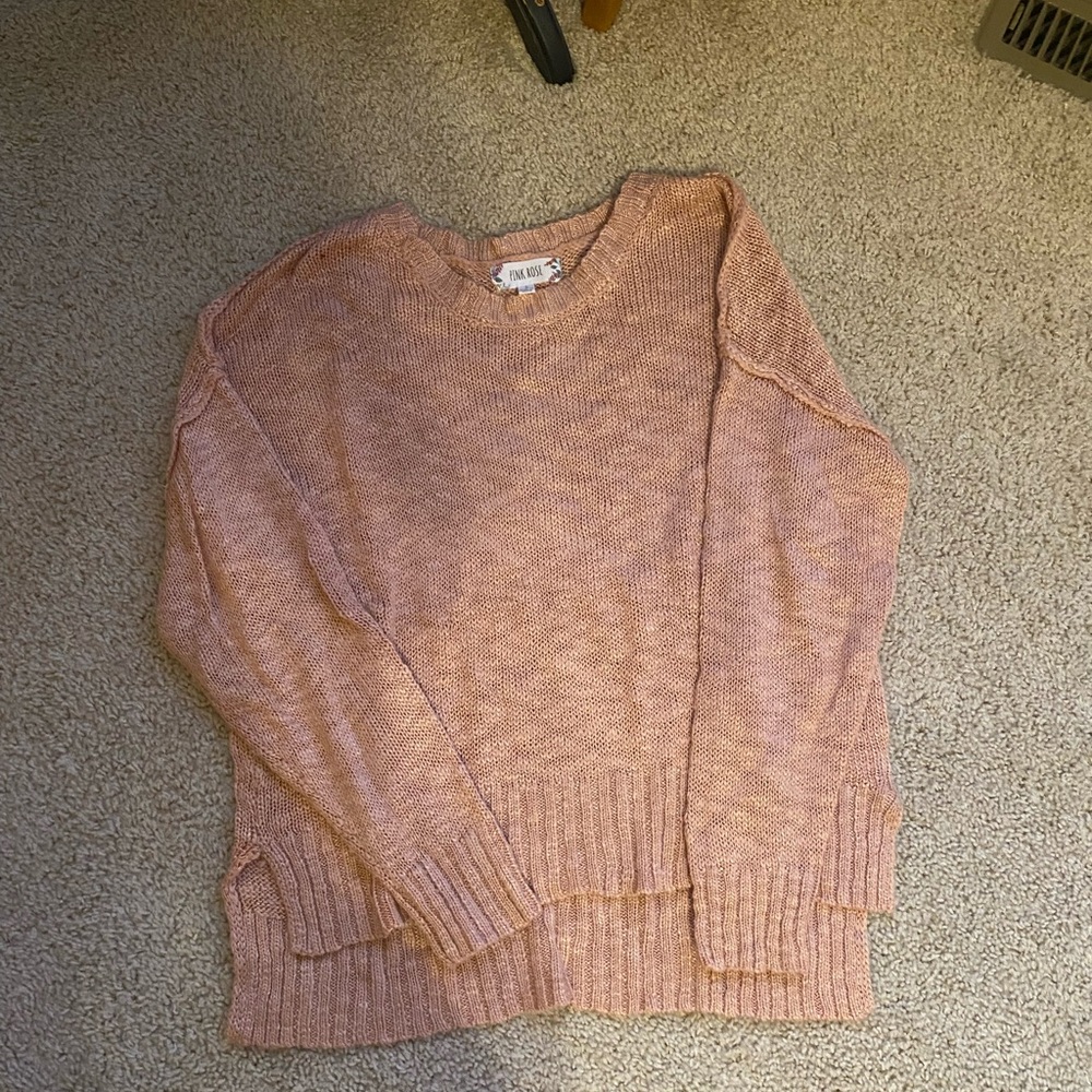 Pink Rose Women's Blush Crew Neck Sweater